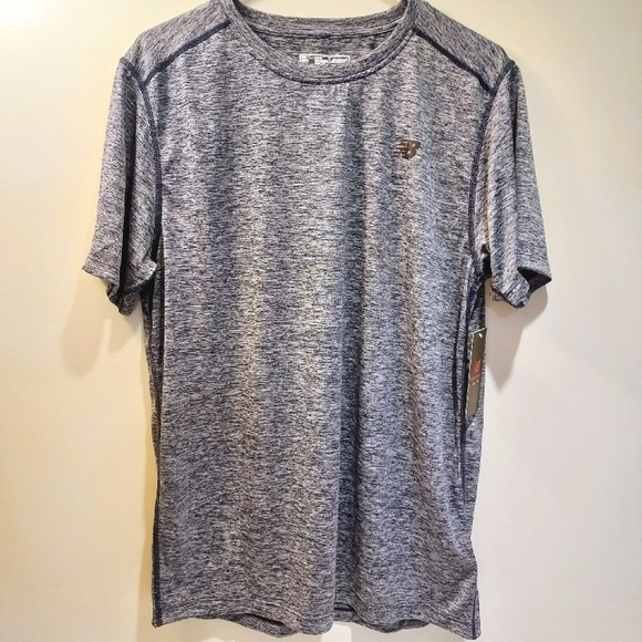 NWT New Balance Pebbled Grey Active Shirt - Picture 1 of 6